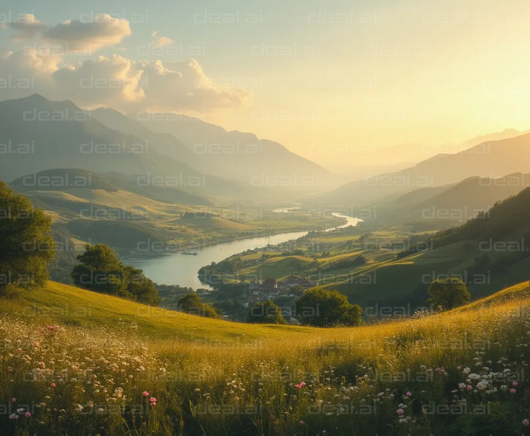 "Golden Valley at Sunset"
