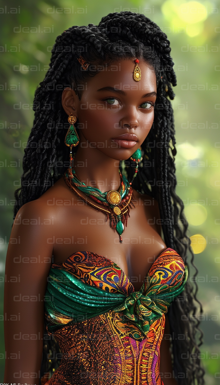 "Colorful Elegance: A Stunning Portrait"