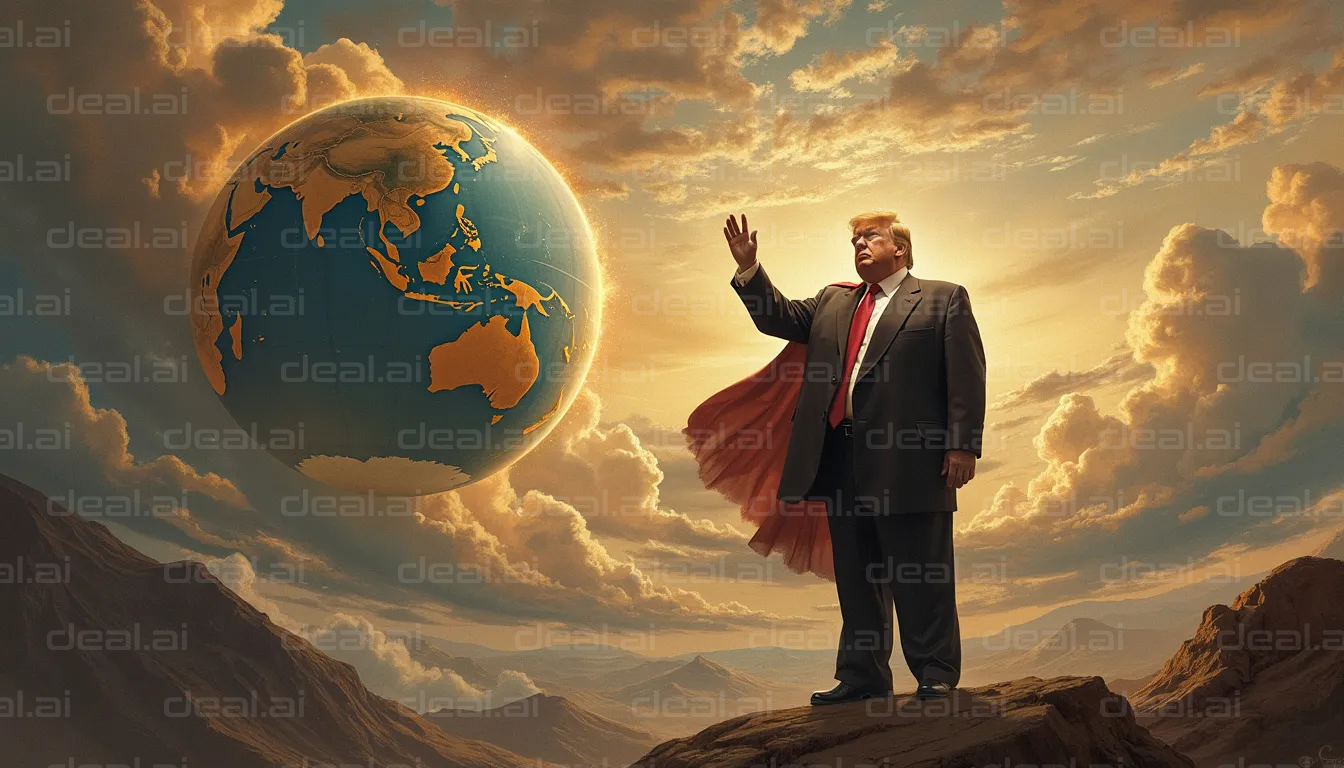 Leader and Planet in Surreal Scene