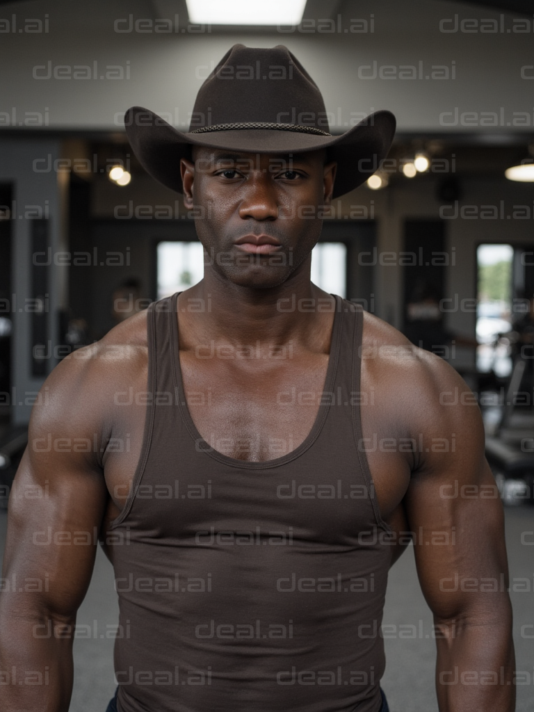 Strong Cowboy in the Gym