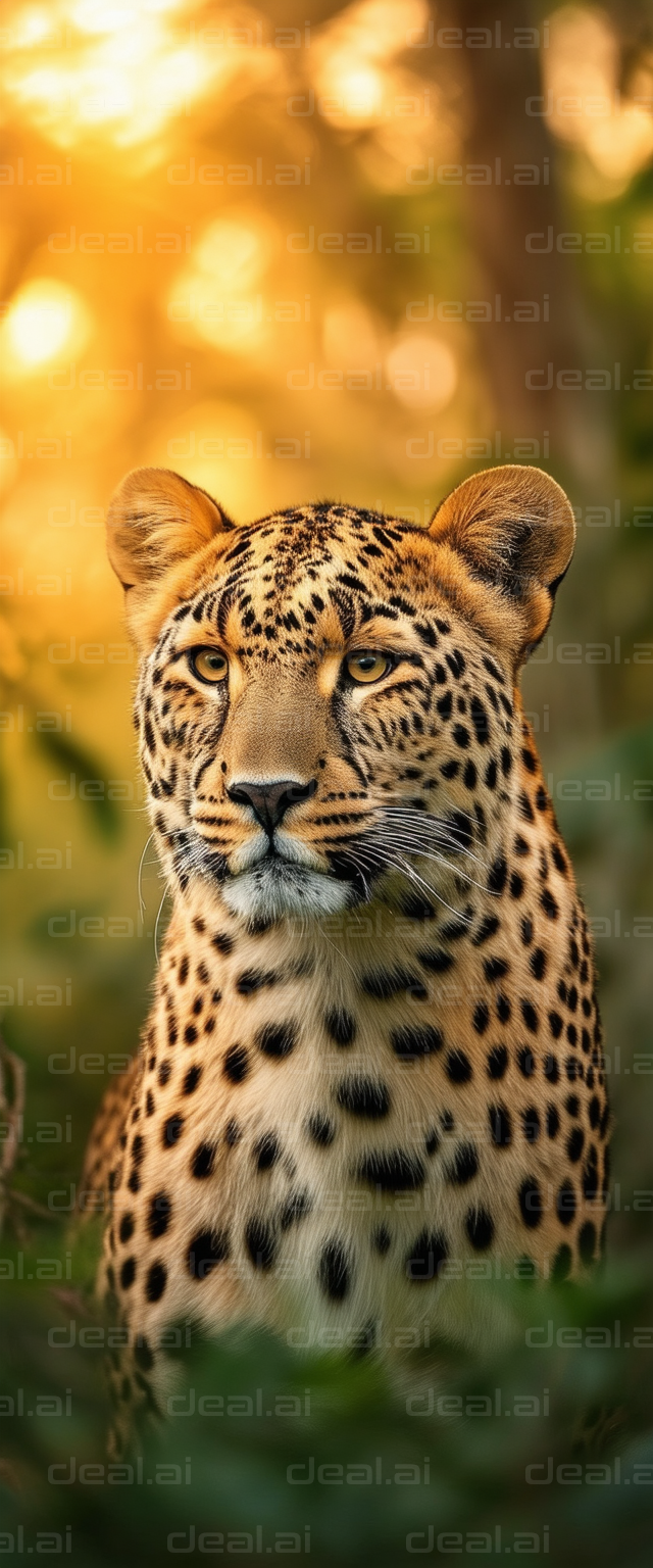 Leopard in Golden Sunset