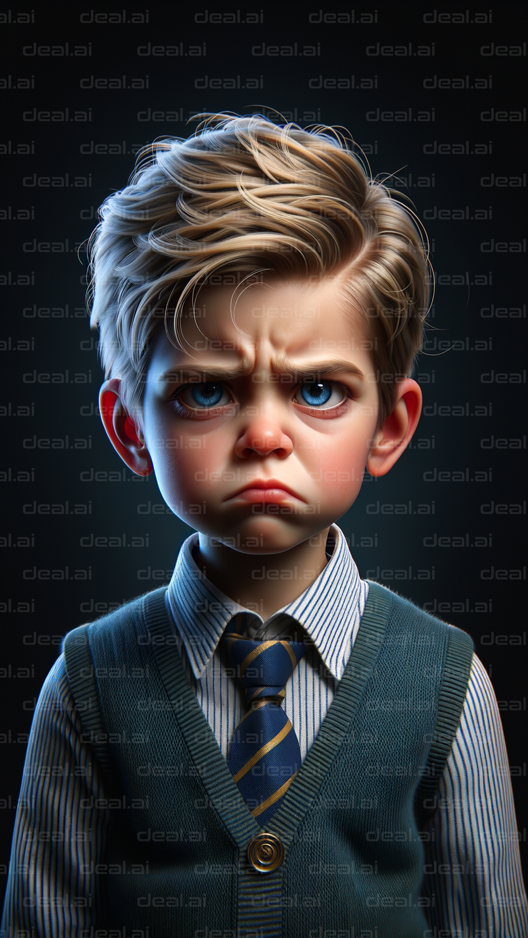 "Adorable Pout: The Grumpy Kid"