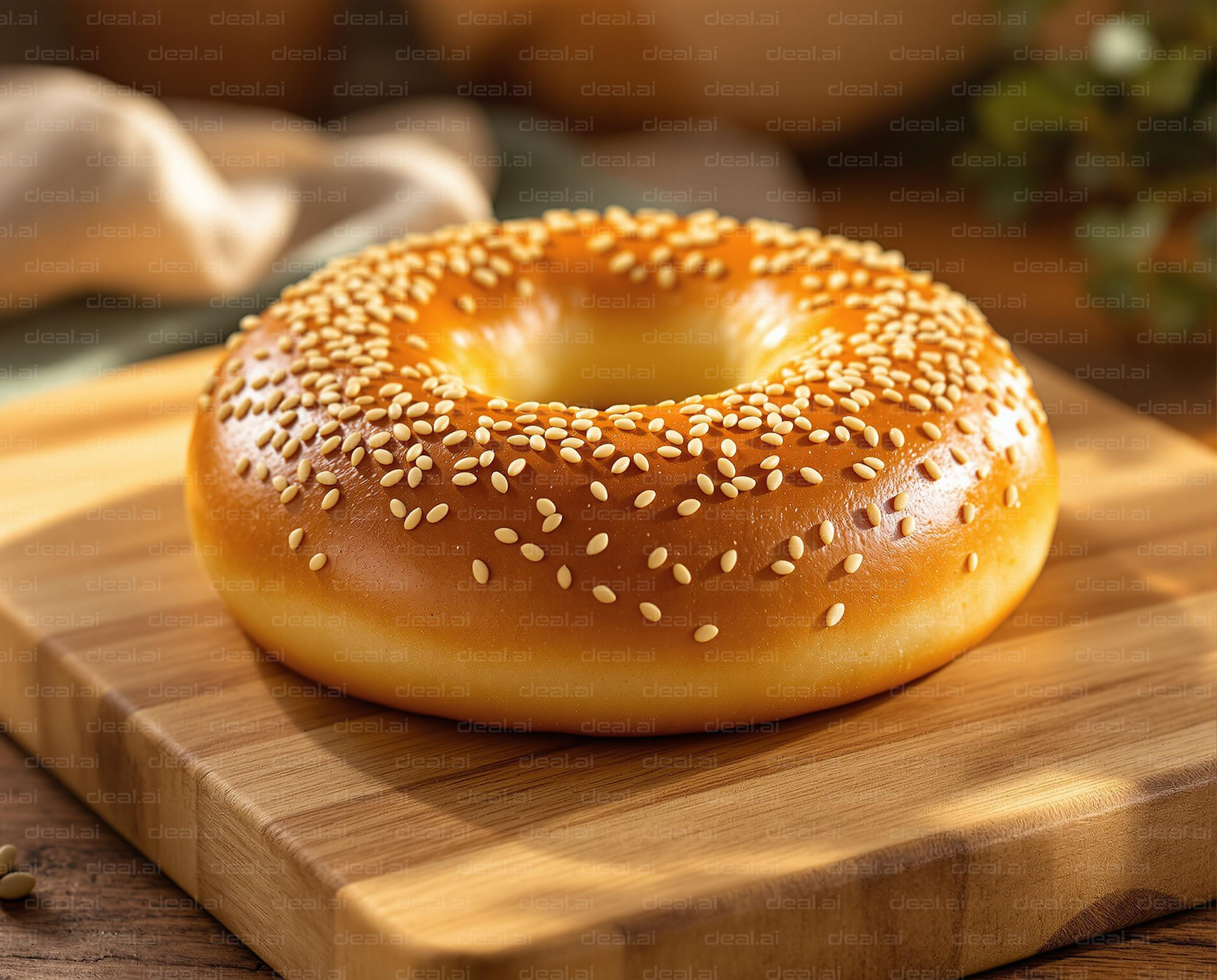 "Perfectly Golden Sesame Bagel"