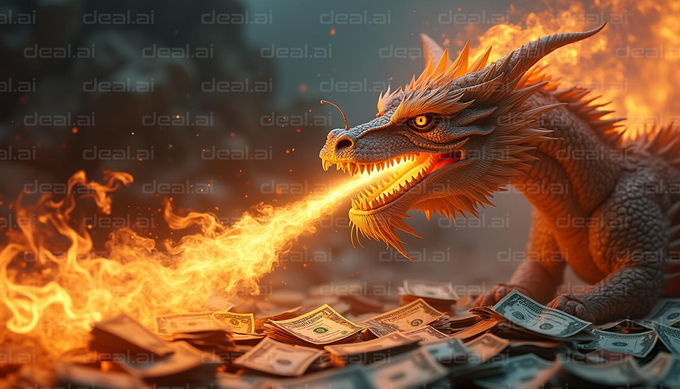 "Dragon Burning Cash with Fiery Breath"