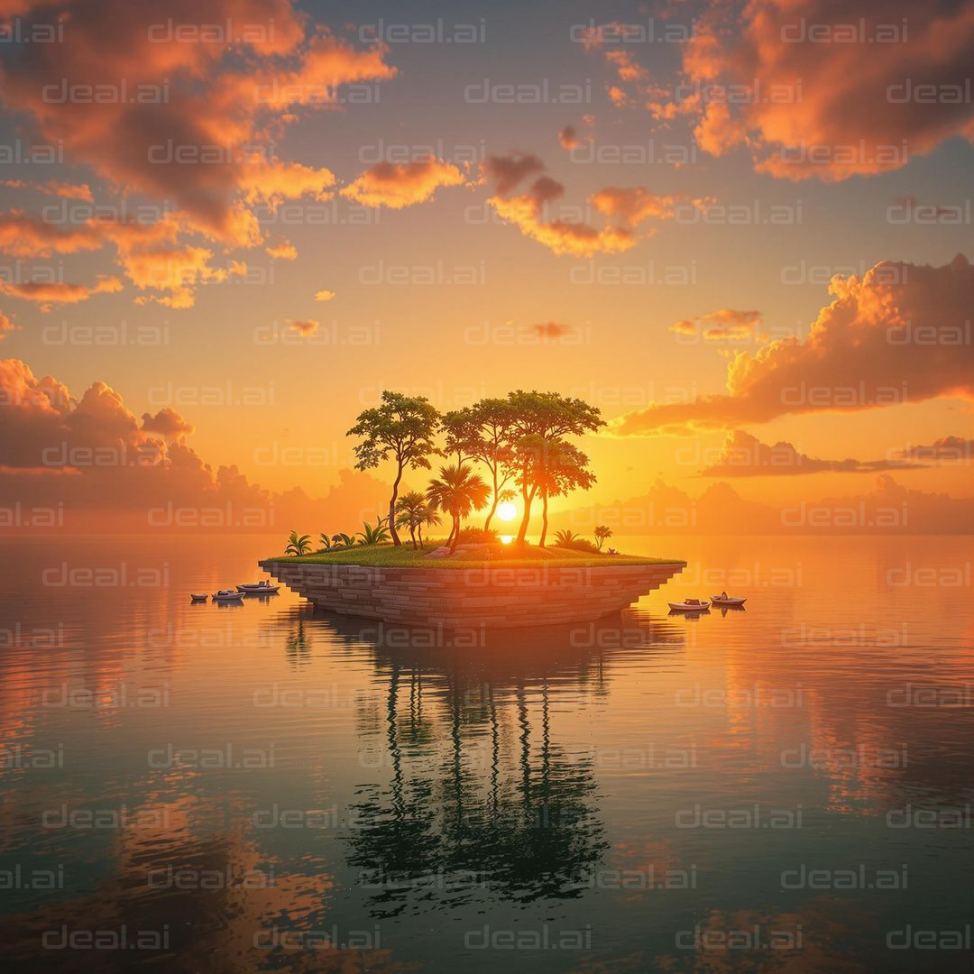 Floating Island at Sunset
