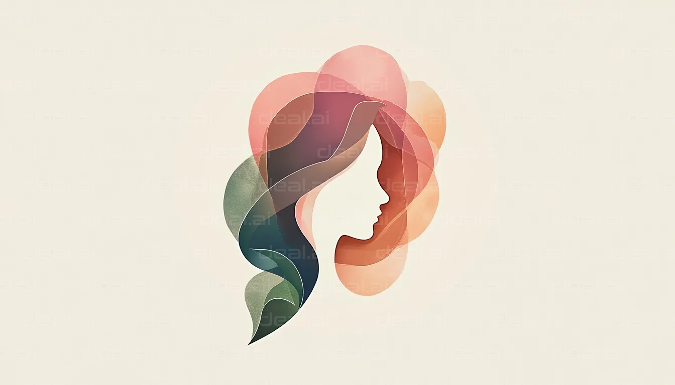 "Colorful Abstract Woman's Silhouette"