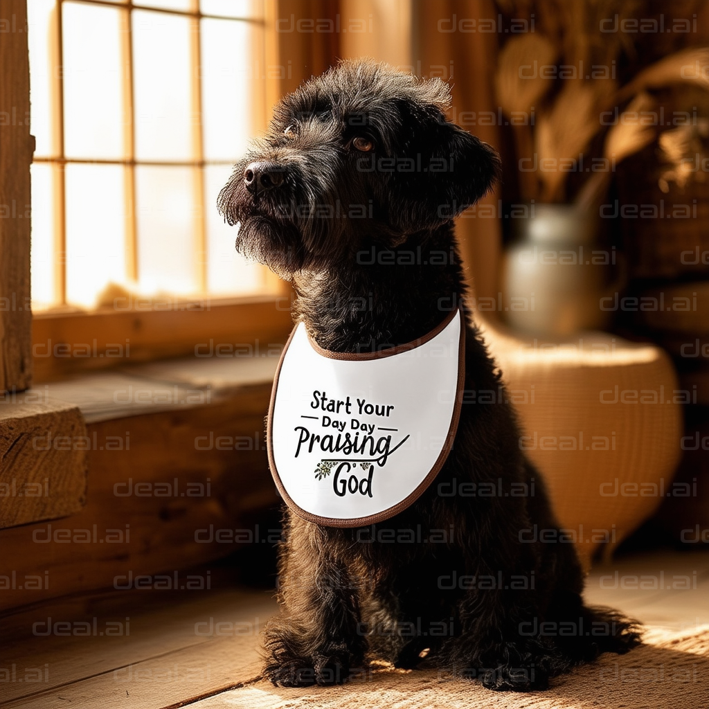 "Dog in Bib: Start Your Day Praising God"