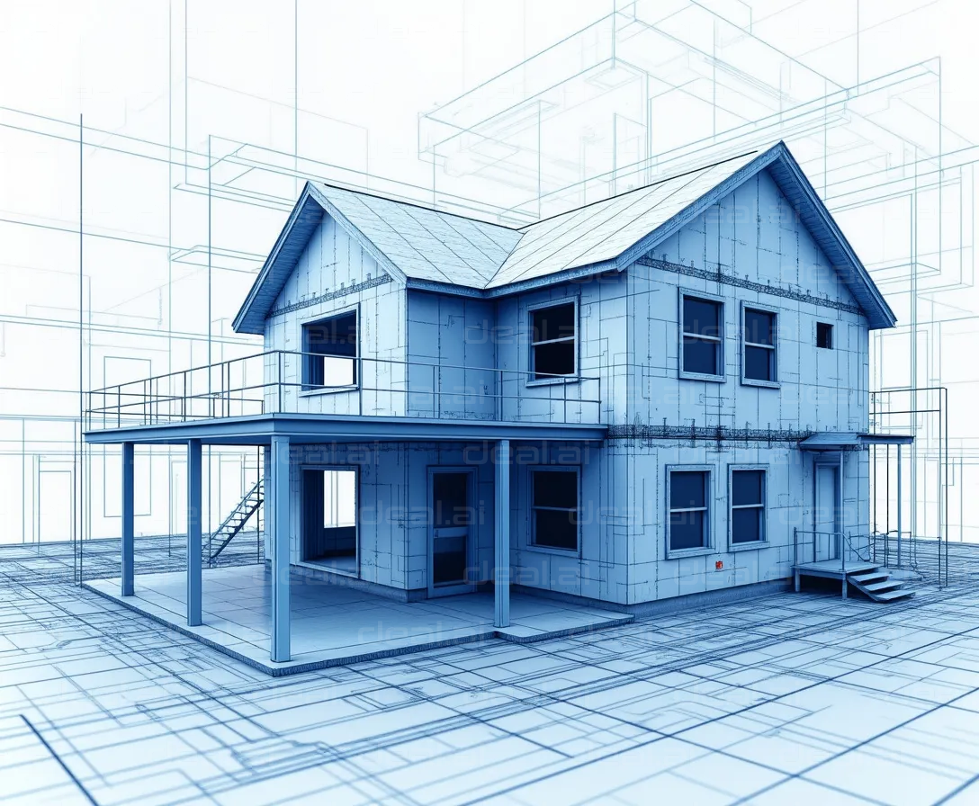 Blueprint of a Modern House