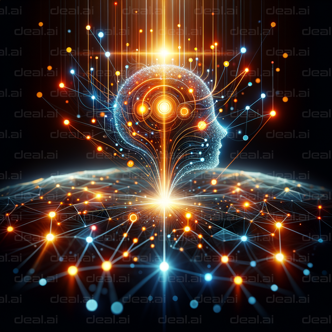 "AI Mind Connected to a Digital Network"