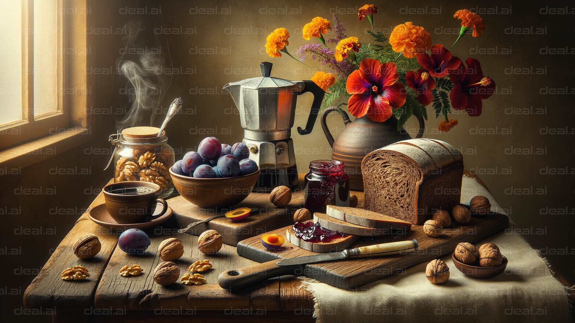 Rustic Breakfast Still Life