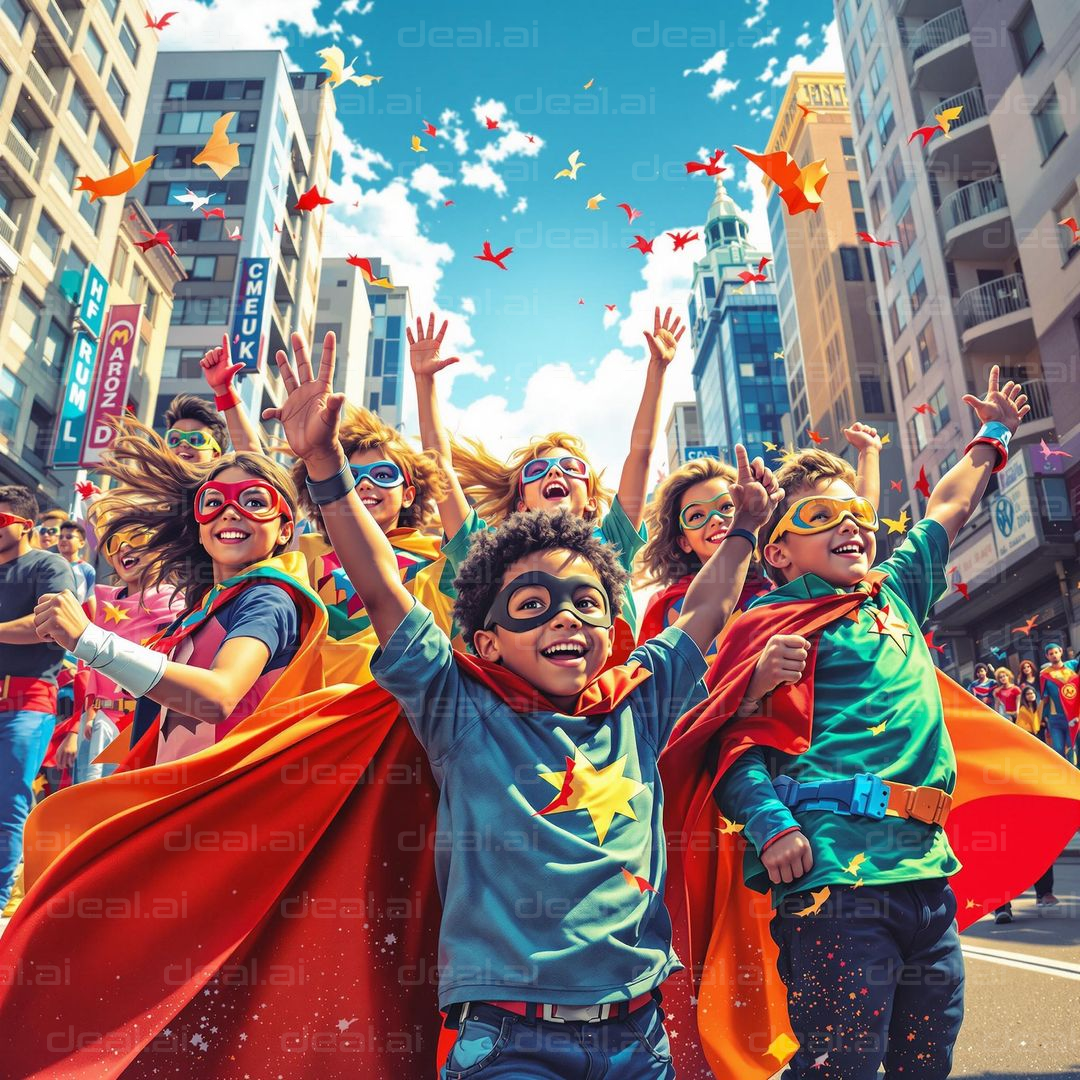 Joyful Superhero Parade