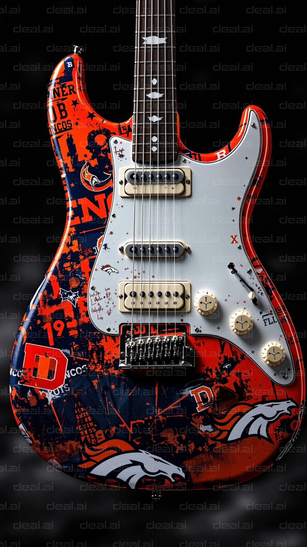 Broncos-Themed Electric Guitar
