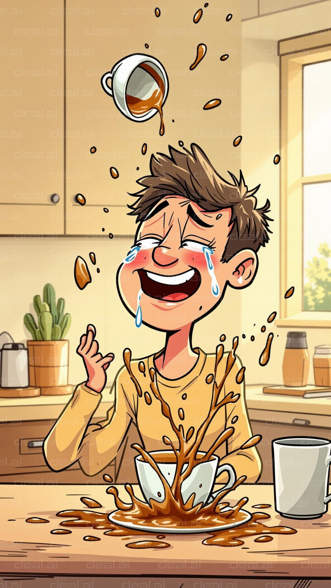 Coffee Chaos Spill Laughter