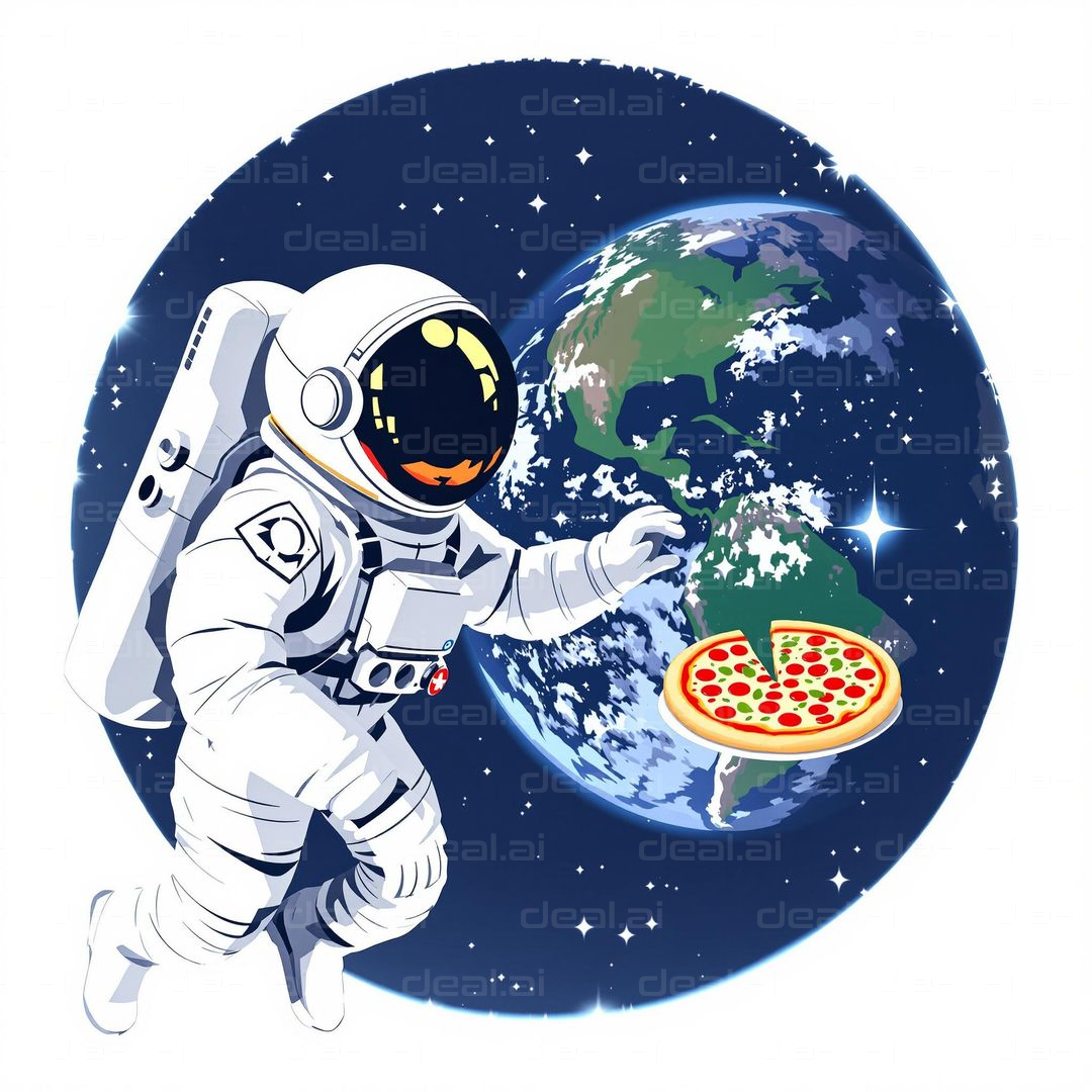 Astronaut Enjoys Space Pizza
