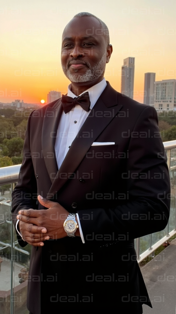 Dapper Gentleman at Sunset Reception