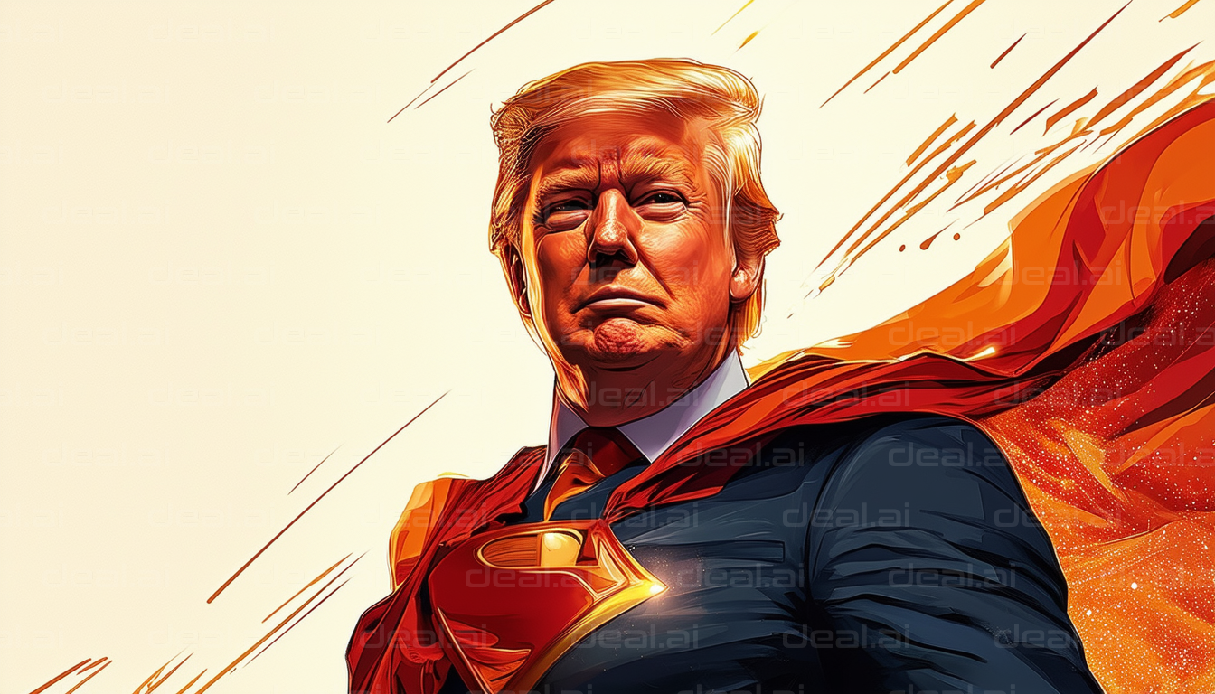 Heroic Illustration in Red and Blue