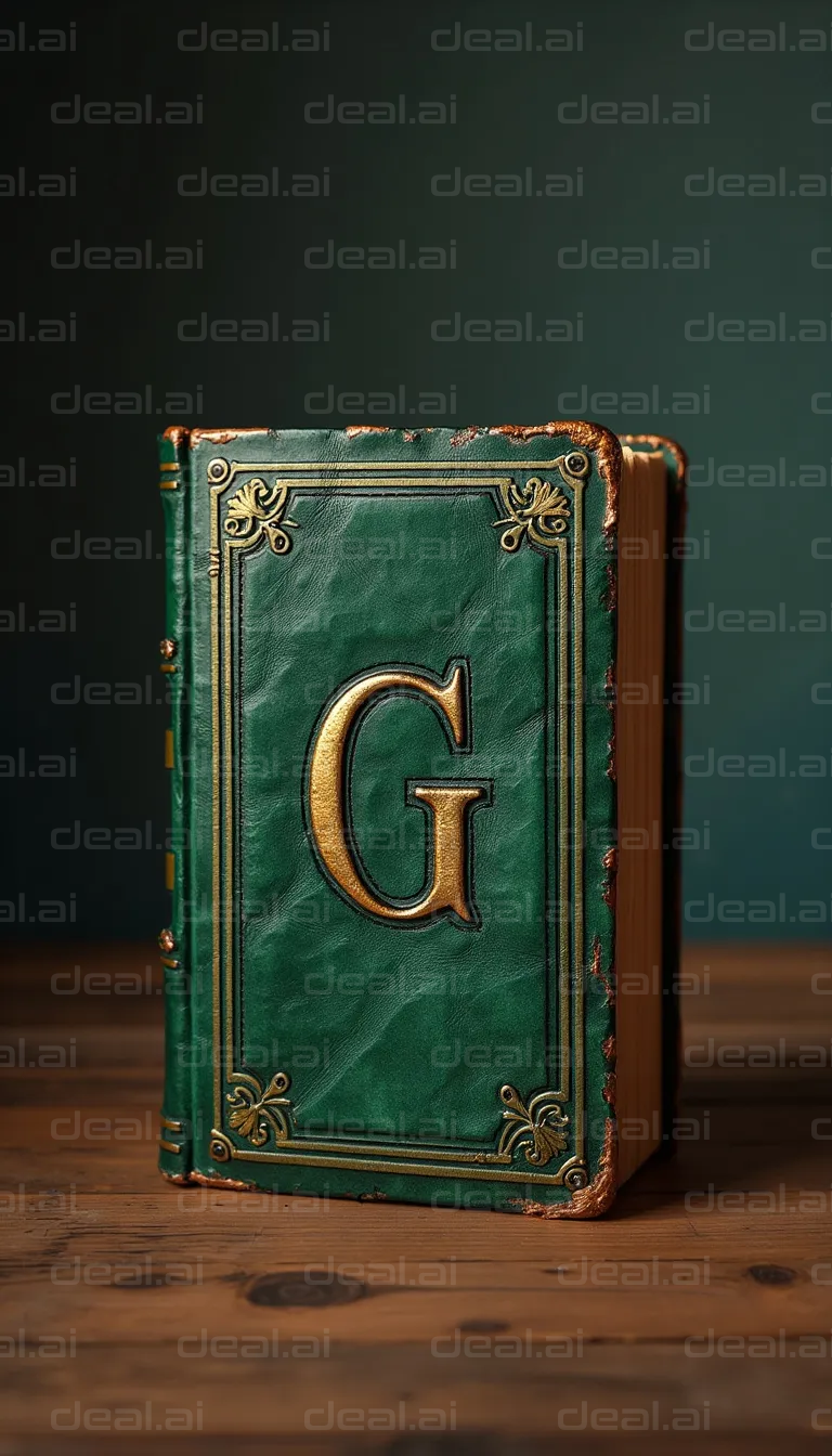 "Vintage Green Leather Book with 'G'"