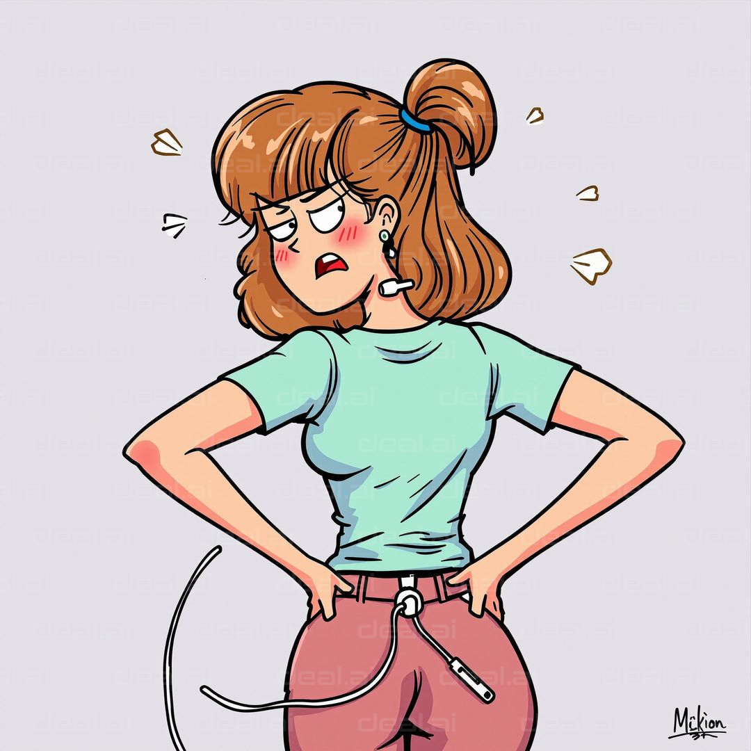 Frustrated Cartoon Character Unplugged