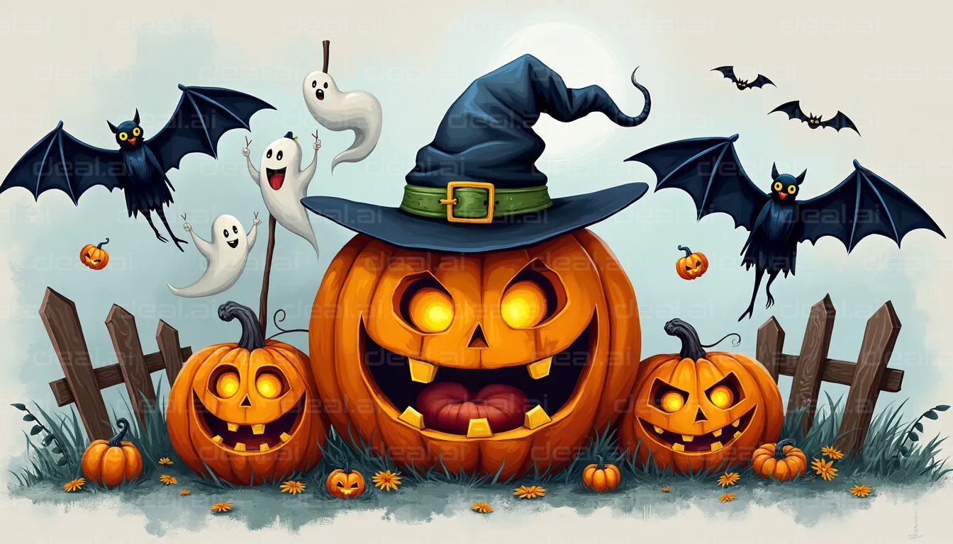 Spooky Halloween Fun with Pumpkins & Bats