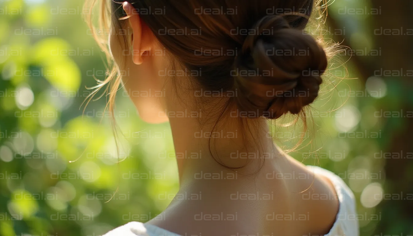 Woman in Sunlit Garden