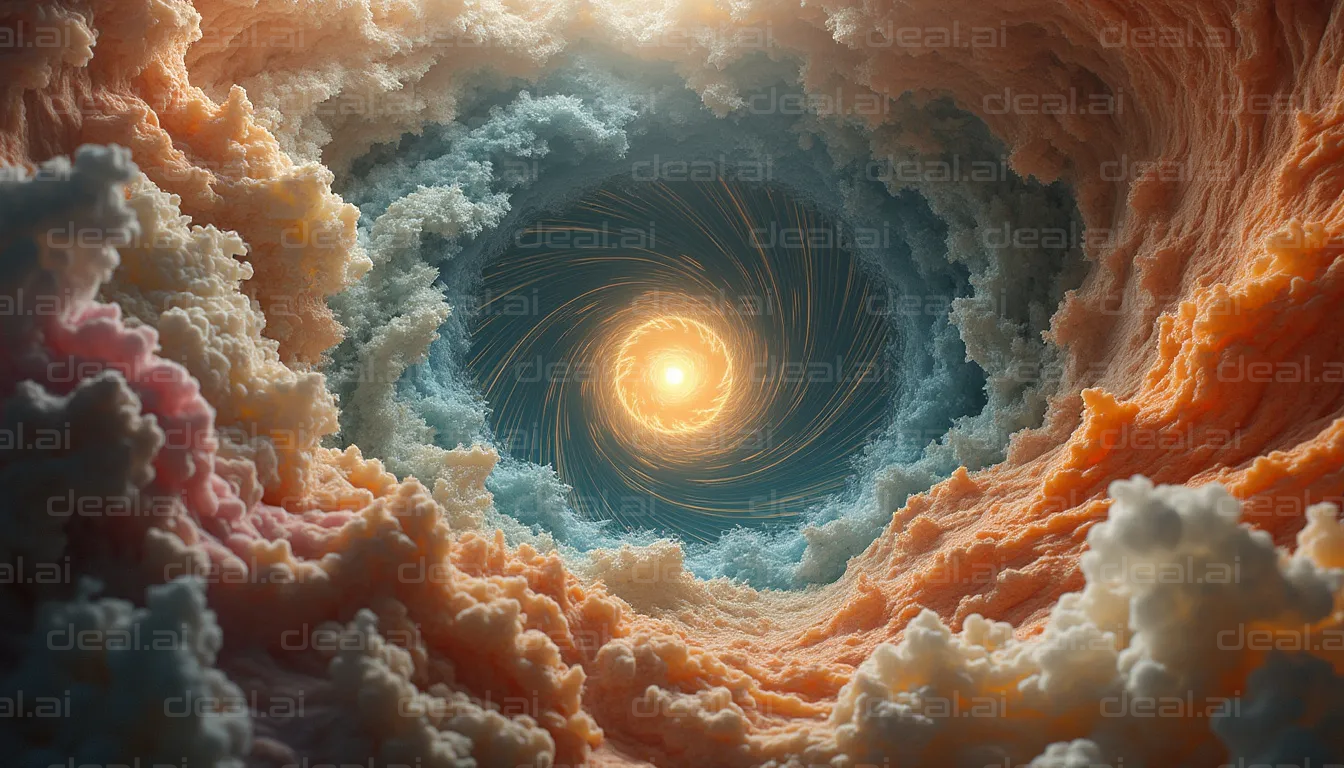Celestial Vortex of Colorful Clouds