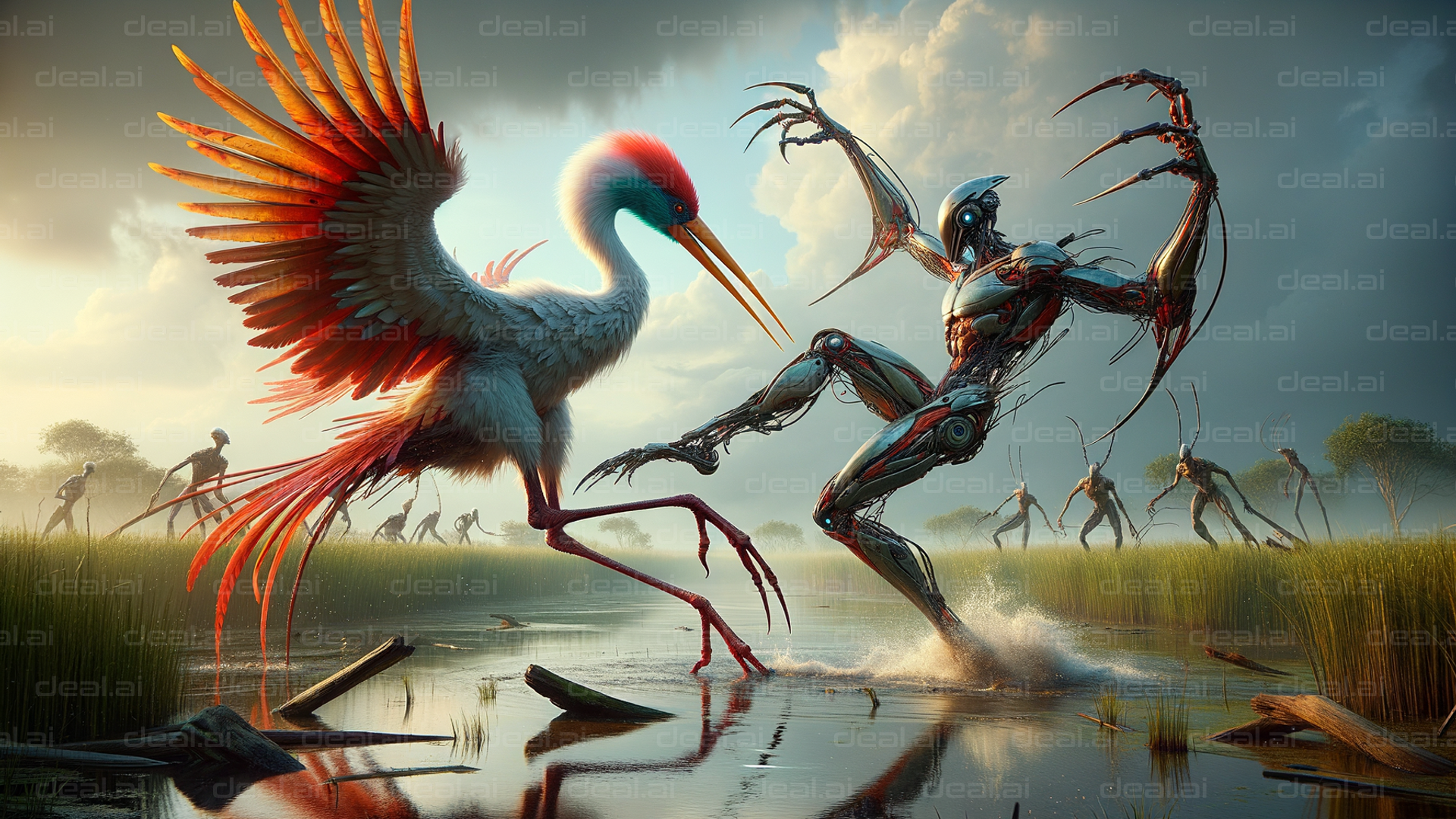 Bird vs. Robot Showdown in the Swamp