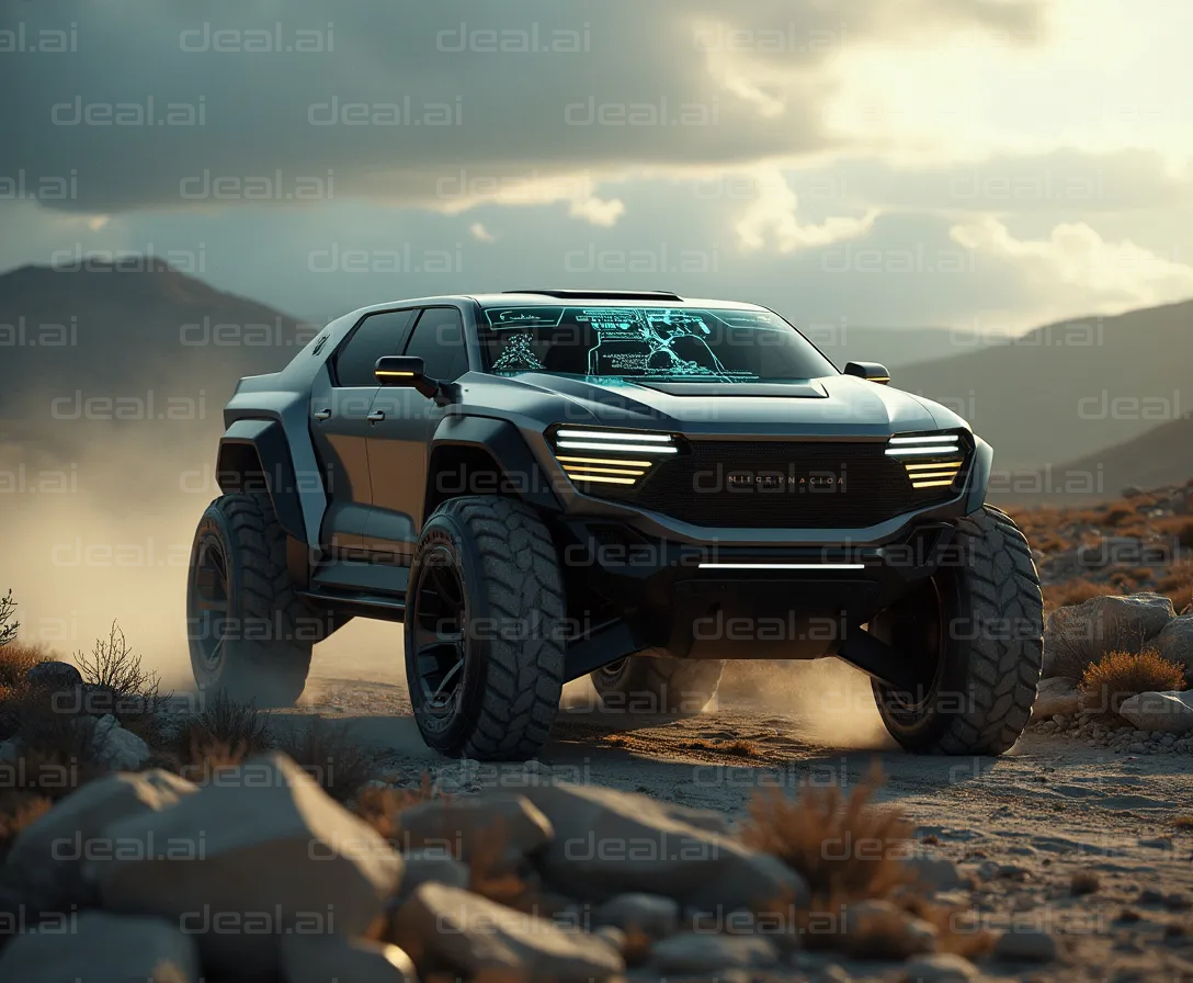 Futuristic Off-Road SUV in Action