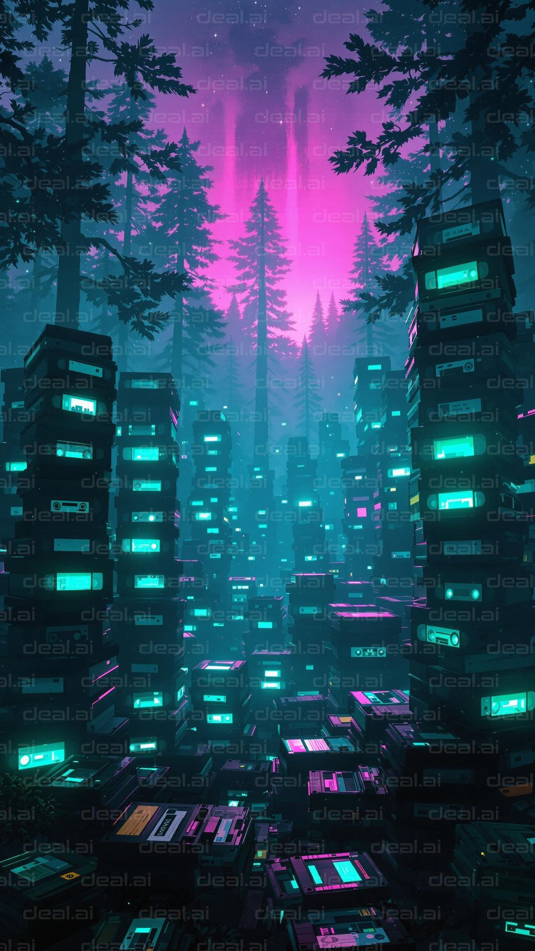 Neon Tapes in Enchanted Forest