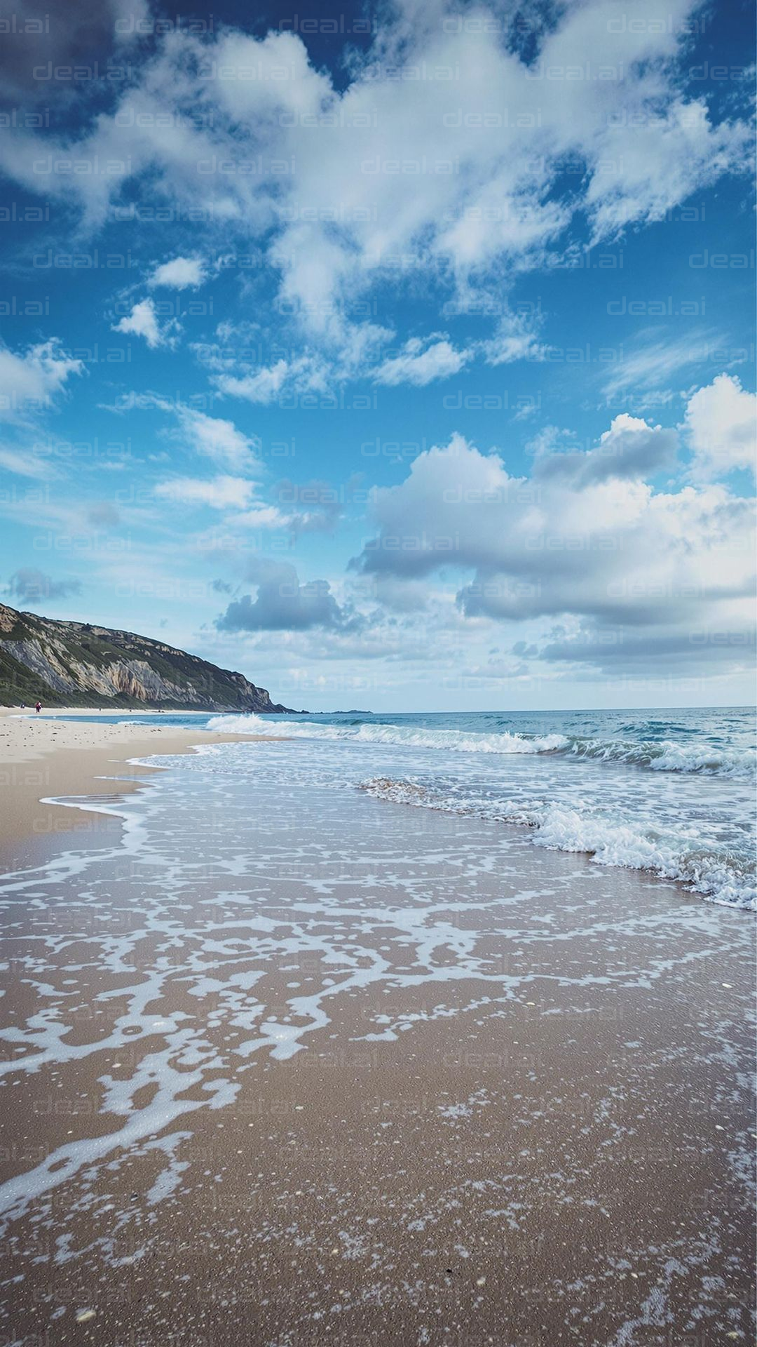 Ocean Waves on a Sandy Shore