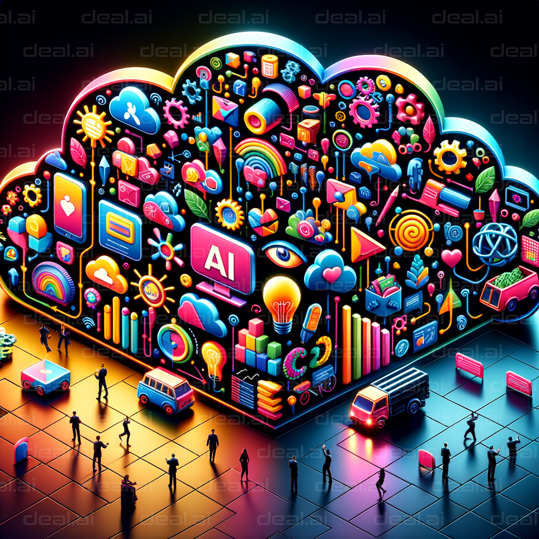 Vibrant AI Cloud Computing Concept Art