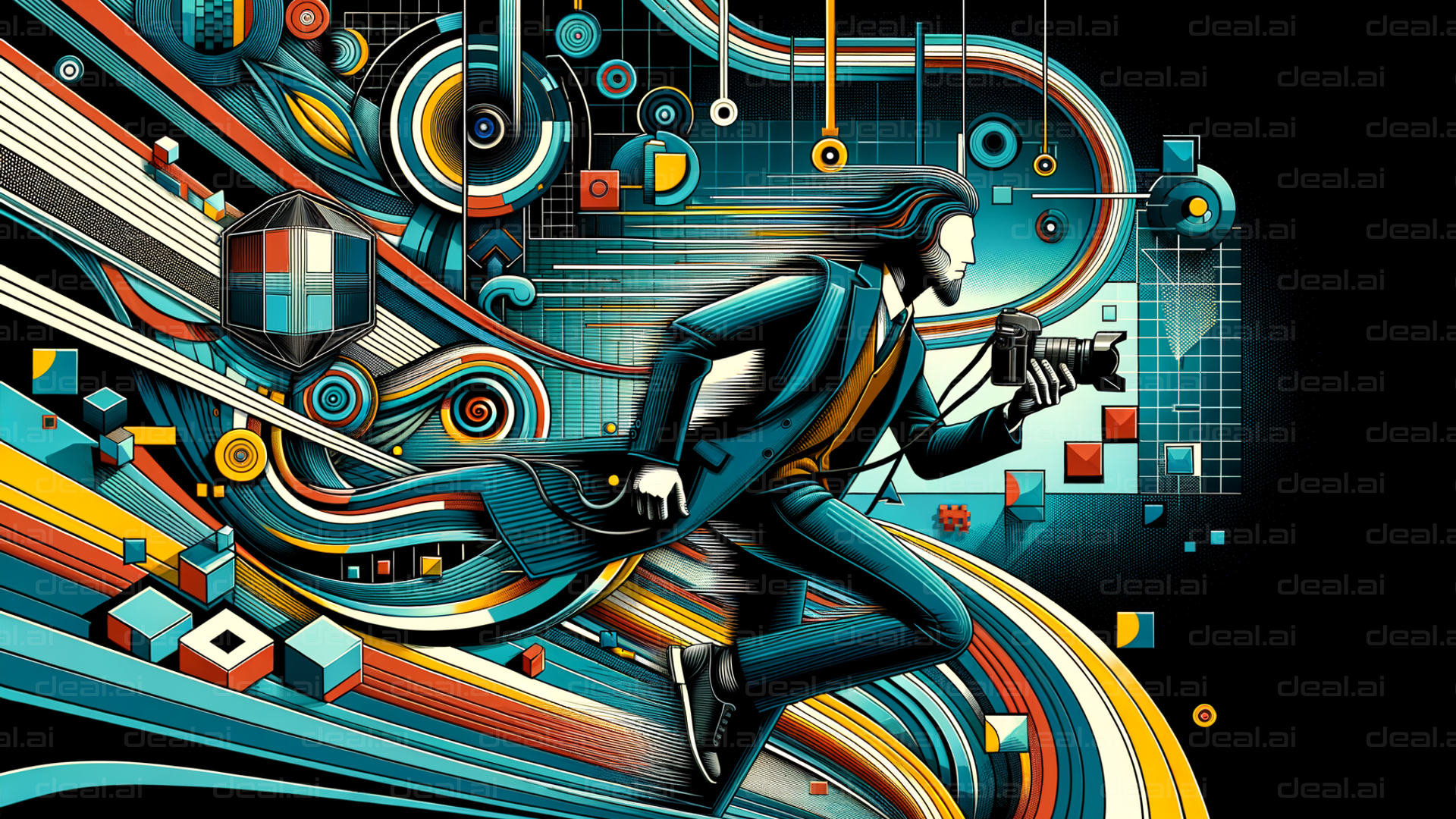 "Dynamic Photographer in Abstract Art"