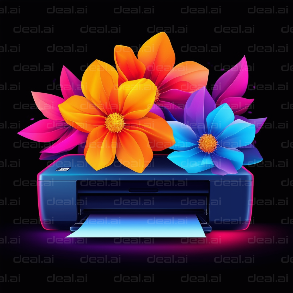 "Vivid Blossoms Emerge from Printer"