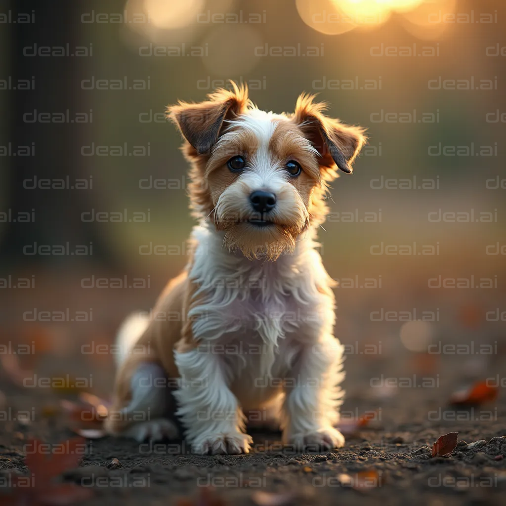 Puppy in Autumn Glow