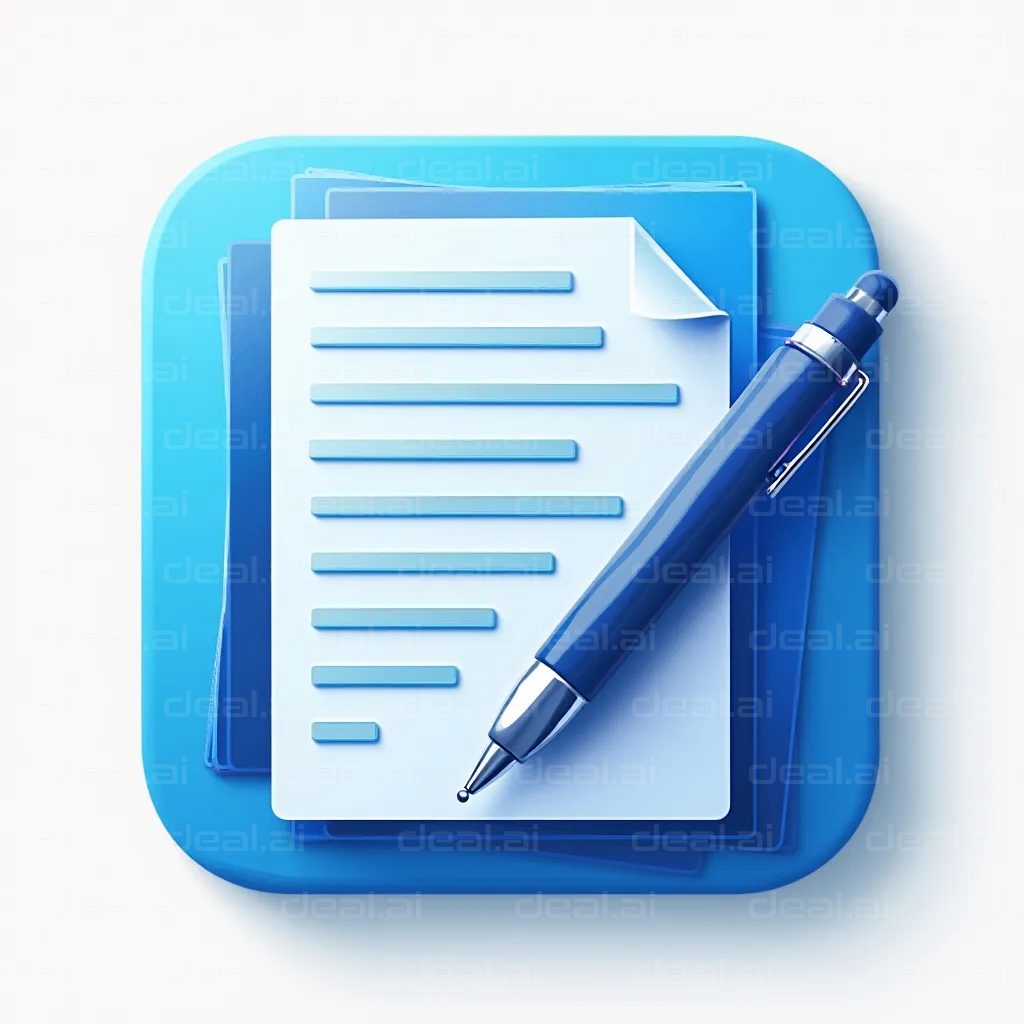 "Document and Pen Icon"