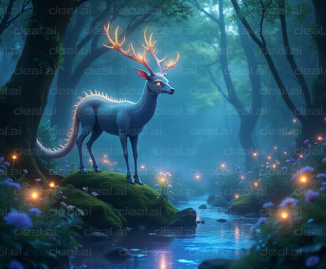 Mystical Creature in Enchanted Forest