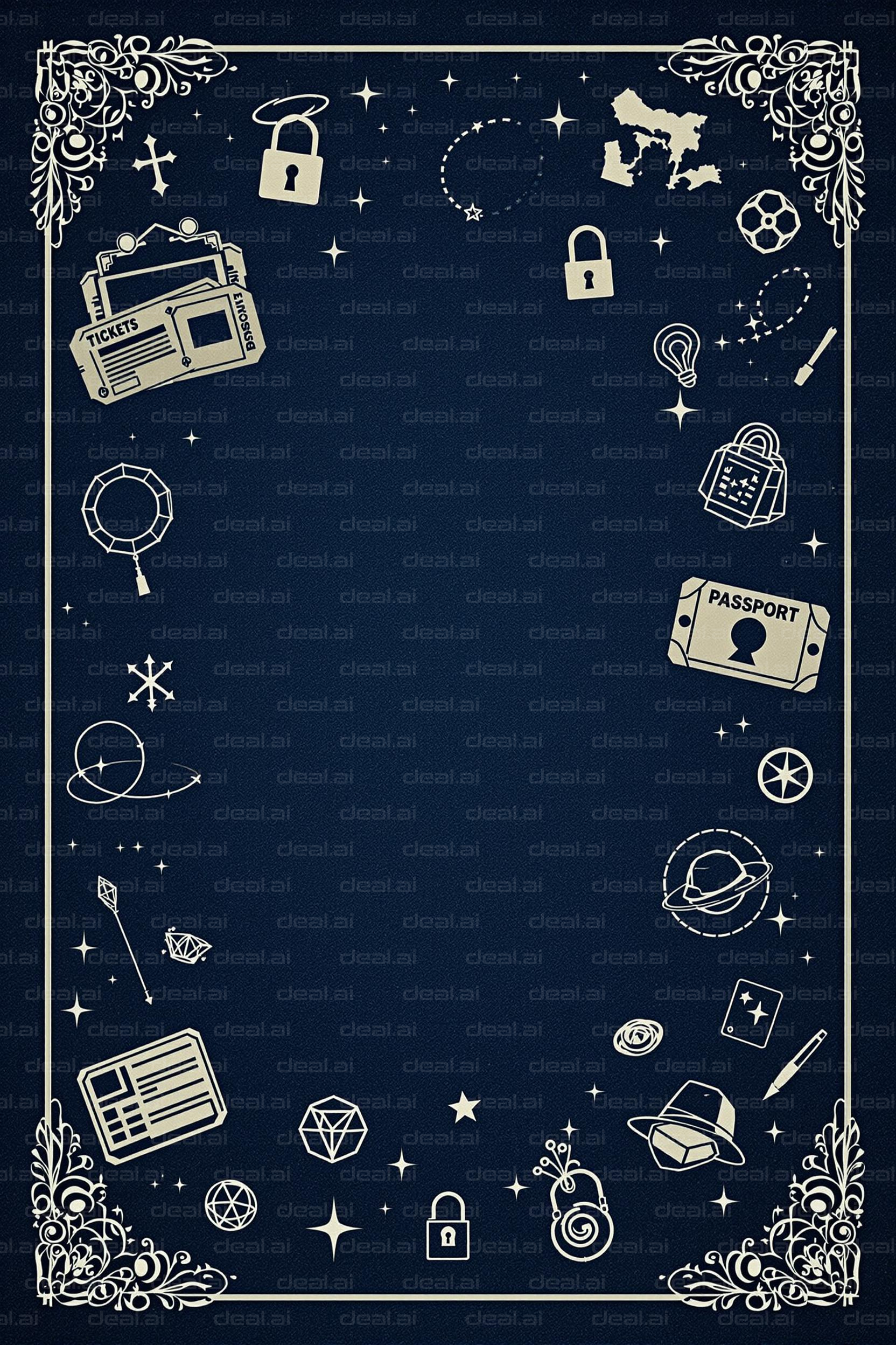 Travel Adventure Icons Frame