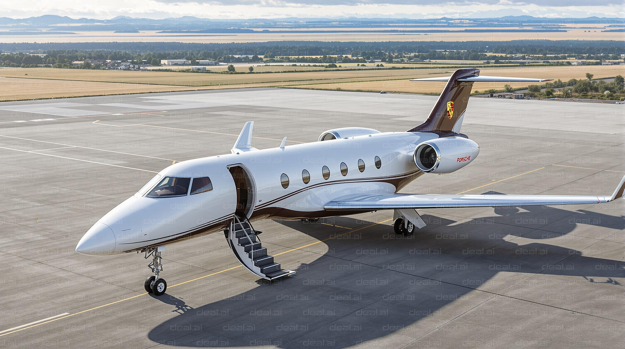 Luxurious Private Jet on Tarmac