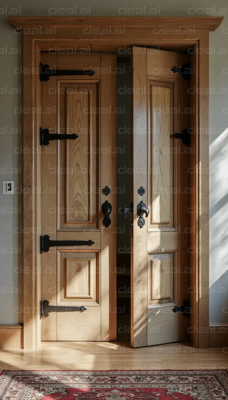 "Elegant Wooden Double Doors"