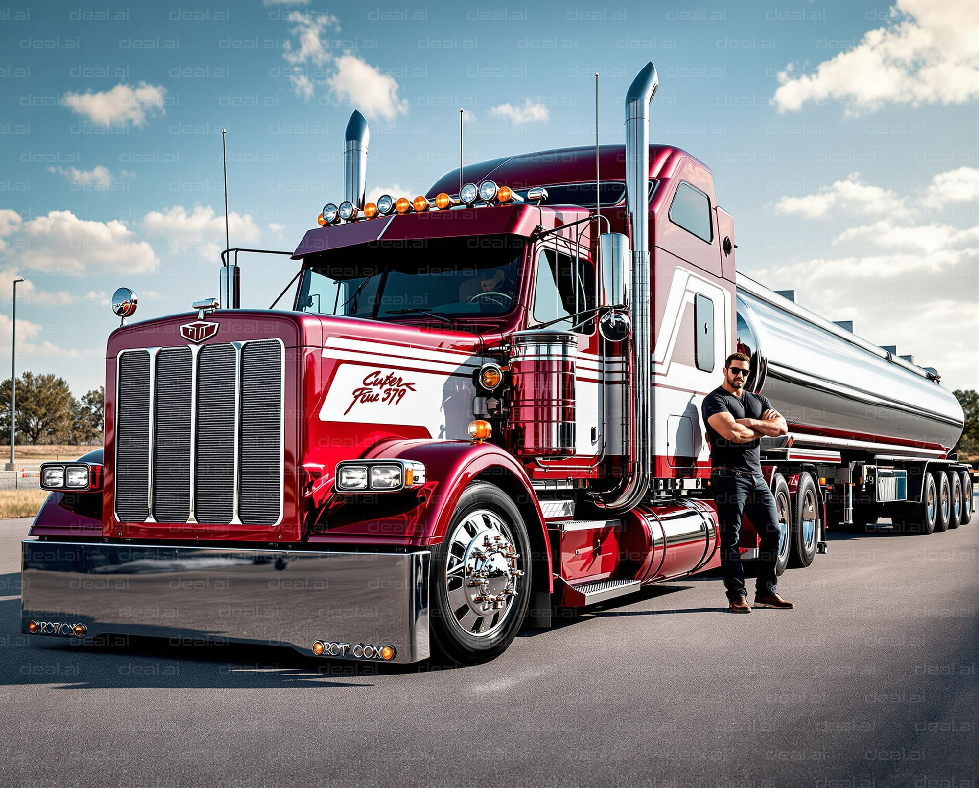 Shiny Truck and Proud Driver