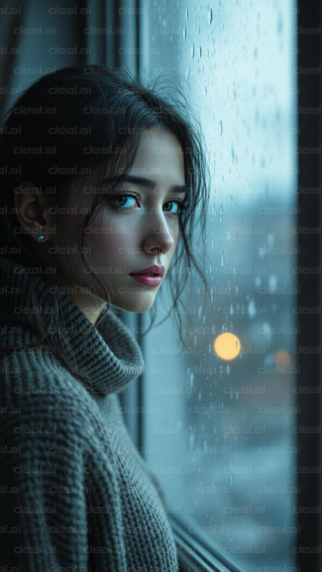 Gazing Through a Rainy Window