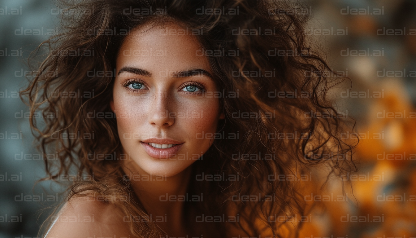 Curly-Haired Beauty Portrait