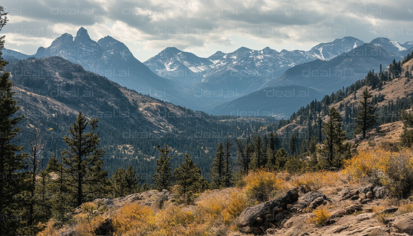 "Mountain View with Autumn Foliage"