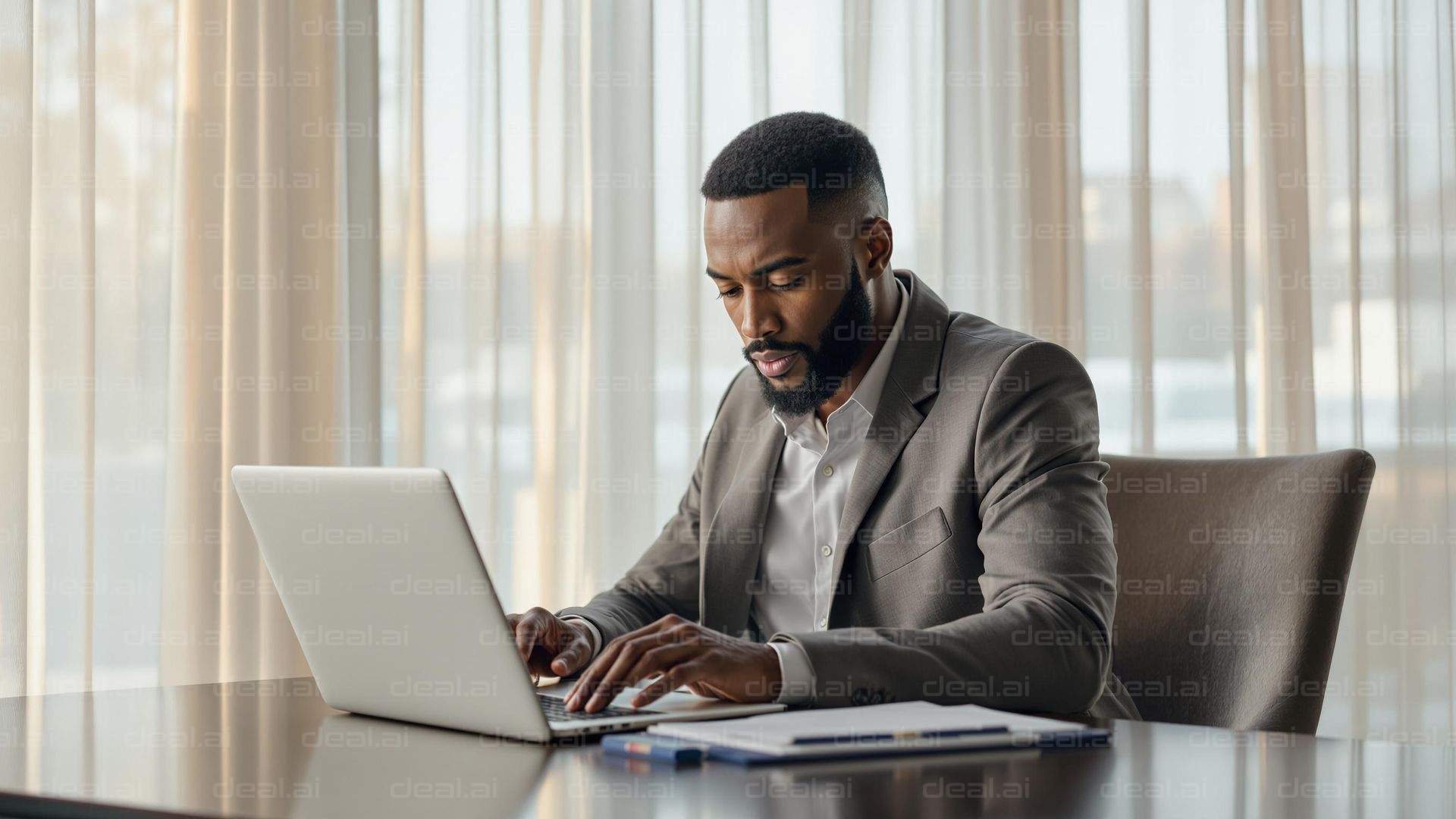 Focused Business Professional at Work