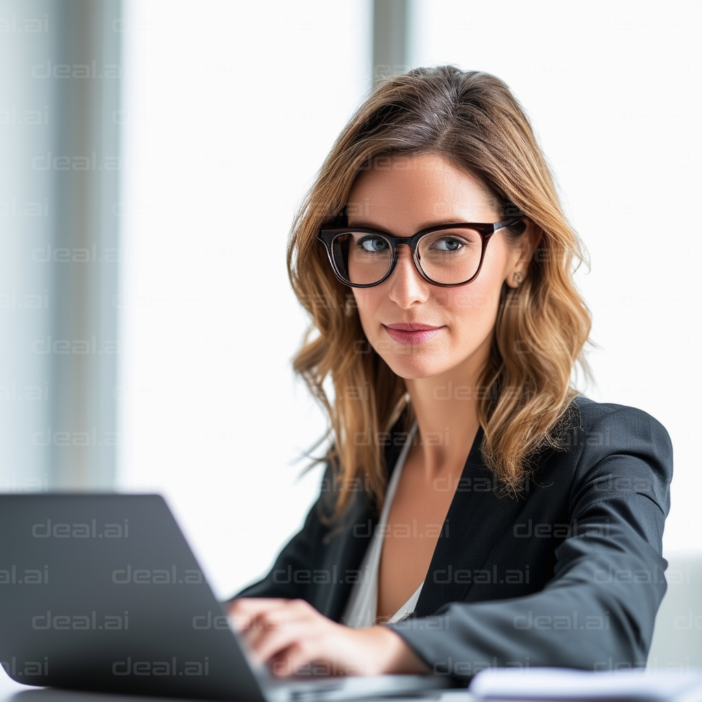 Focused Professional at Work Desk