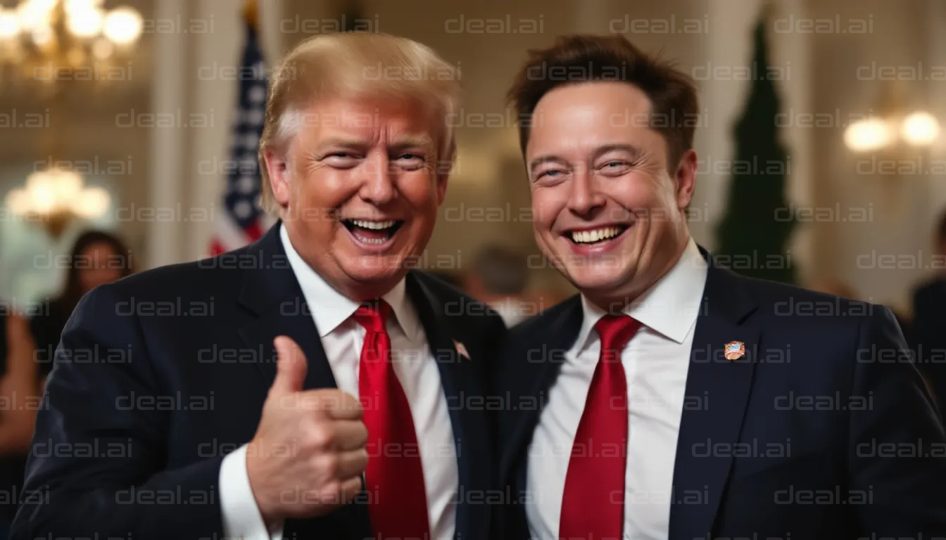 Two Men in Red Ties Smiling