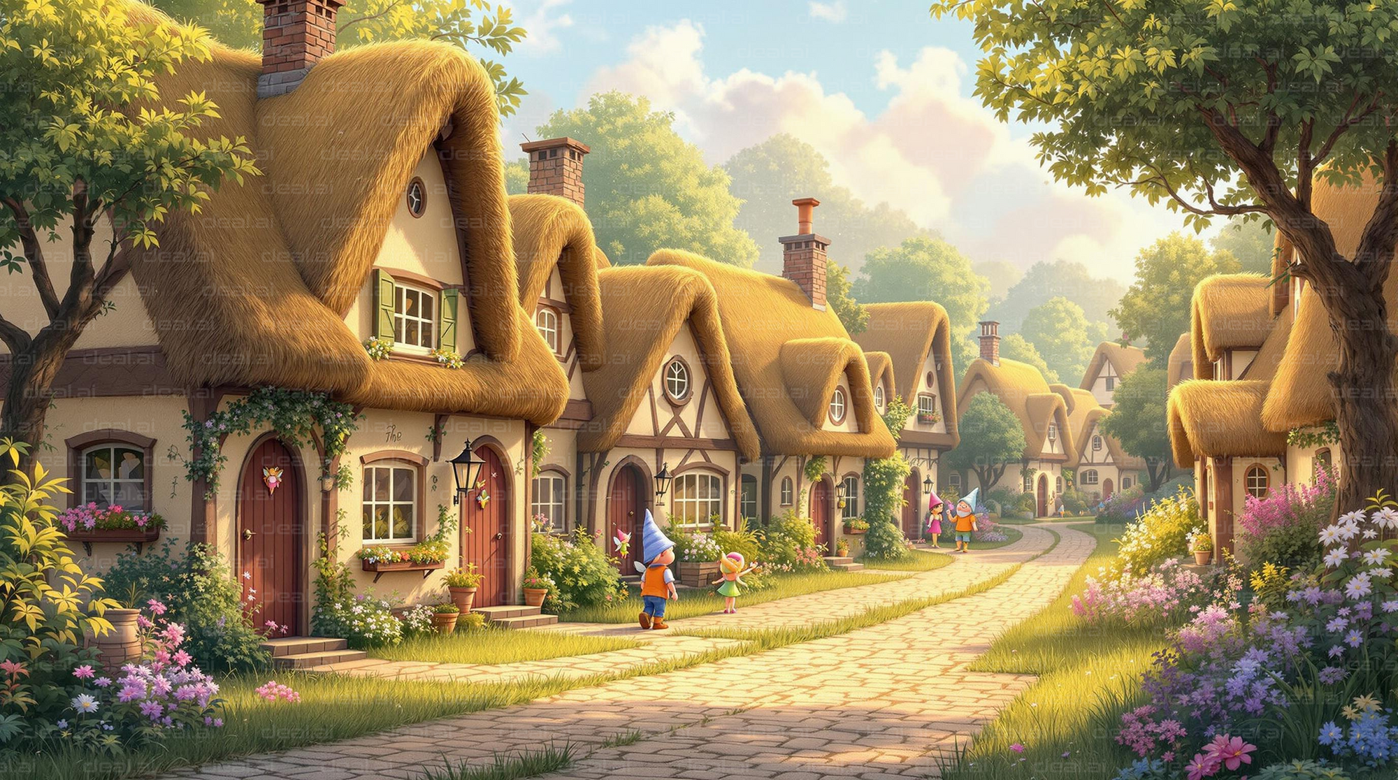 Charming Fairy Village Scene