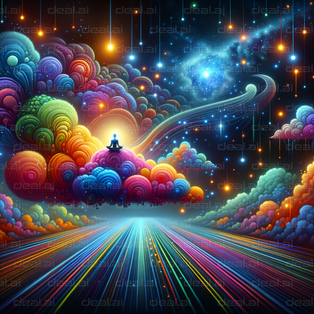 "Enlightenment Amid Cosmic Colors"