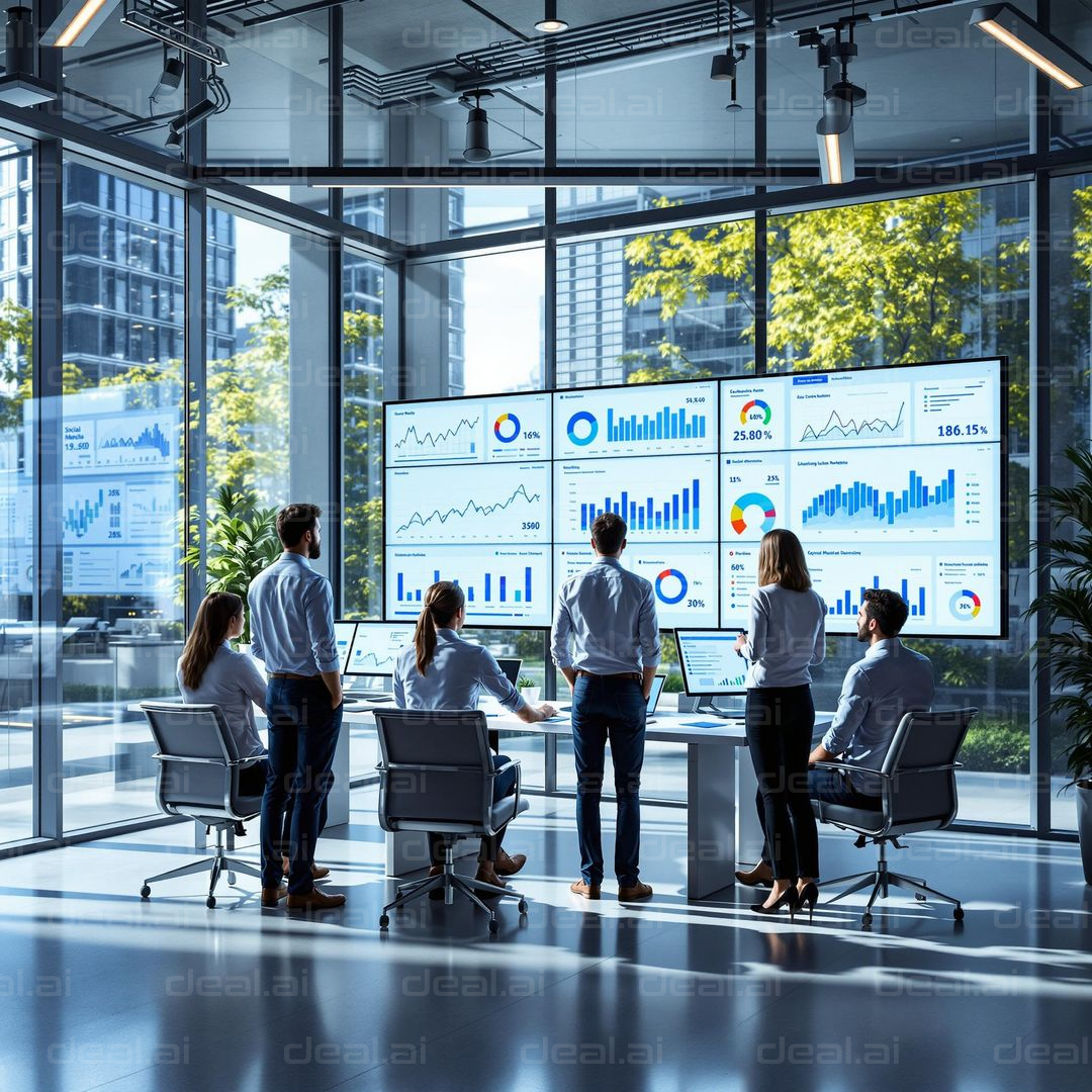 Team Analyzing Data on Big Screens