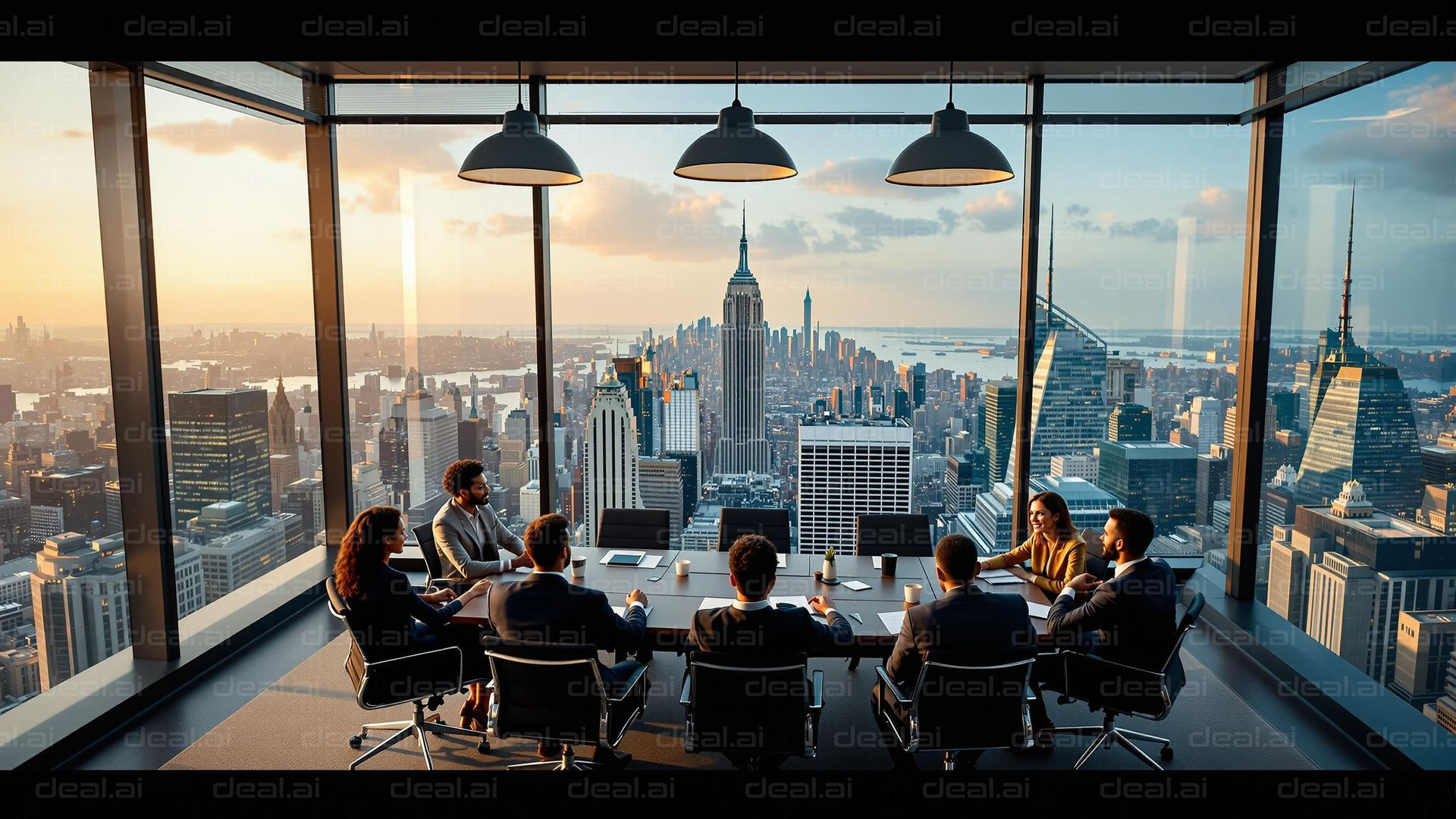 "Skyline Boardroom Meeting"