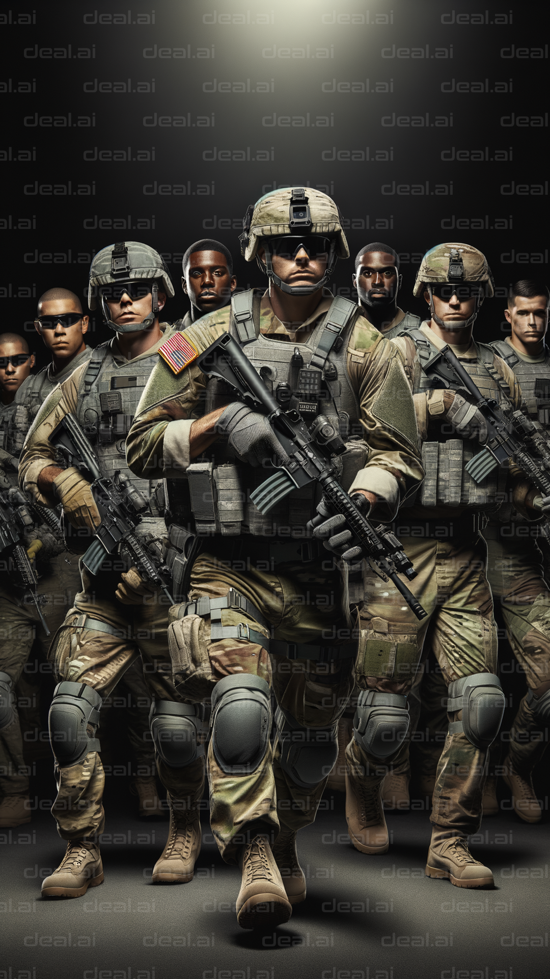 "Marching Soldiers in Formation"